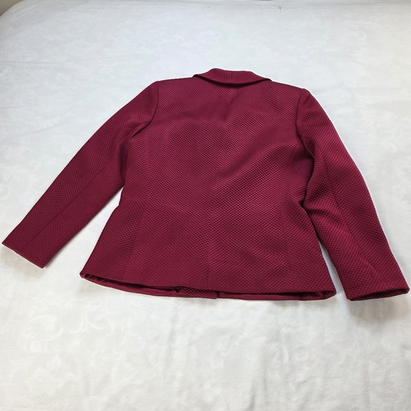 Rickie Freeman for Teri Jon Silk Wool Skirt Suit Set Size 8 Pink Textured VTG - Picture 13 of 16